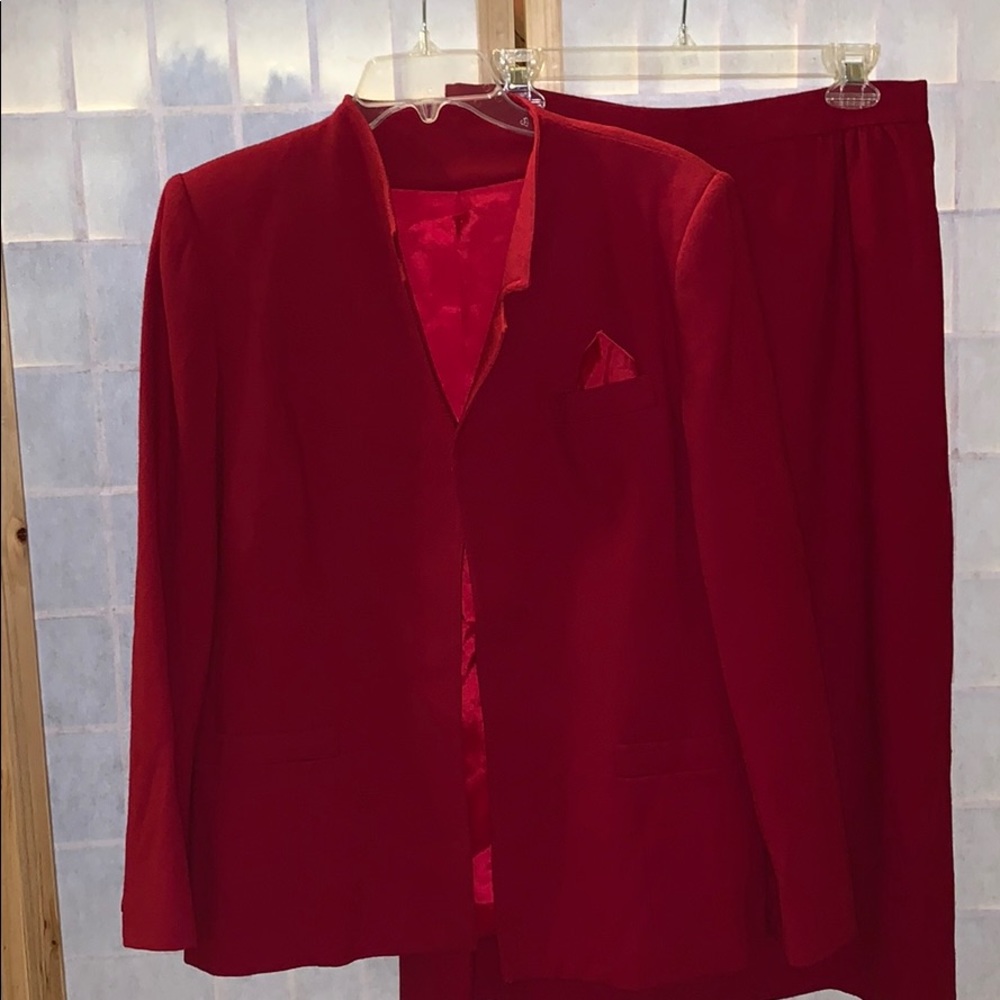 Jacobson’s ruby red 2-pc skirt set